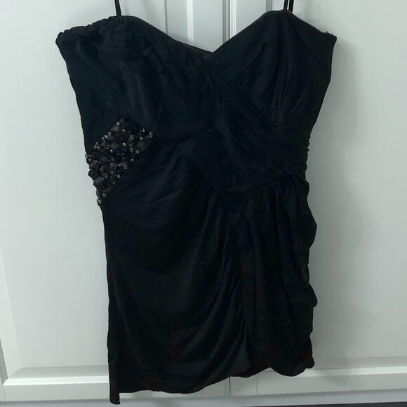 NEW Laundry By Shelli Segal Beaded Wrap Cocktail Dress - Picture 5 of 7